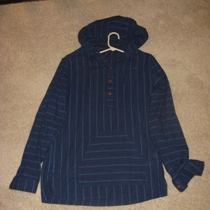 Mens J crew Pull over shirt with hood